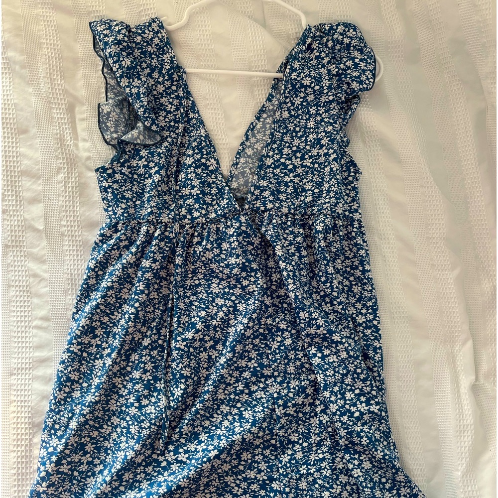 Blue dress with floral design